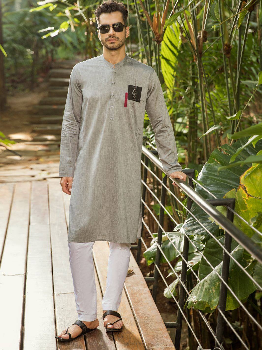 Grey Blended Kurta - AL-K-995