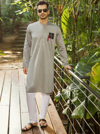 Grey Blended Kurta - AL-K-995