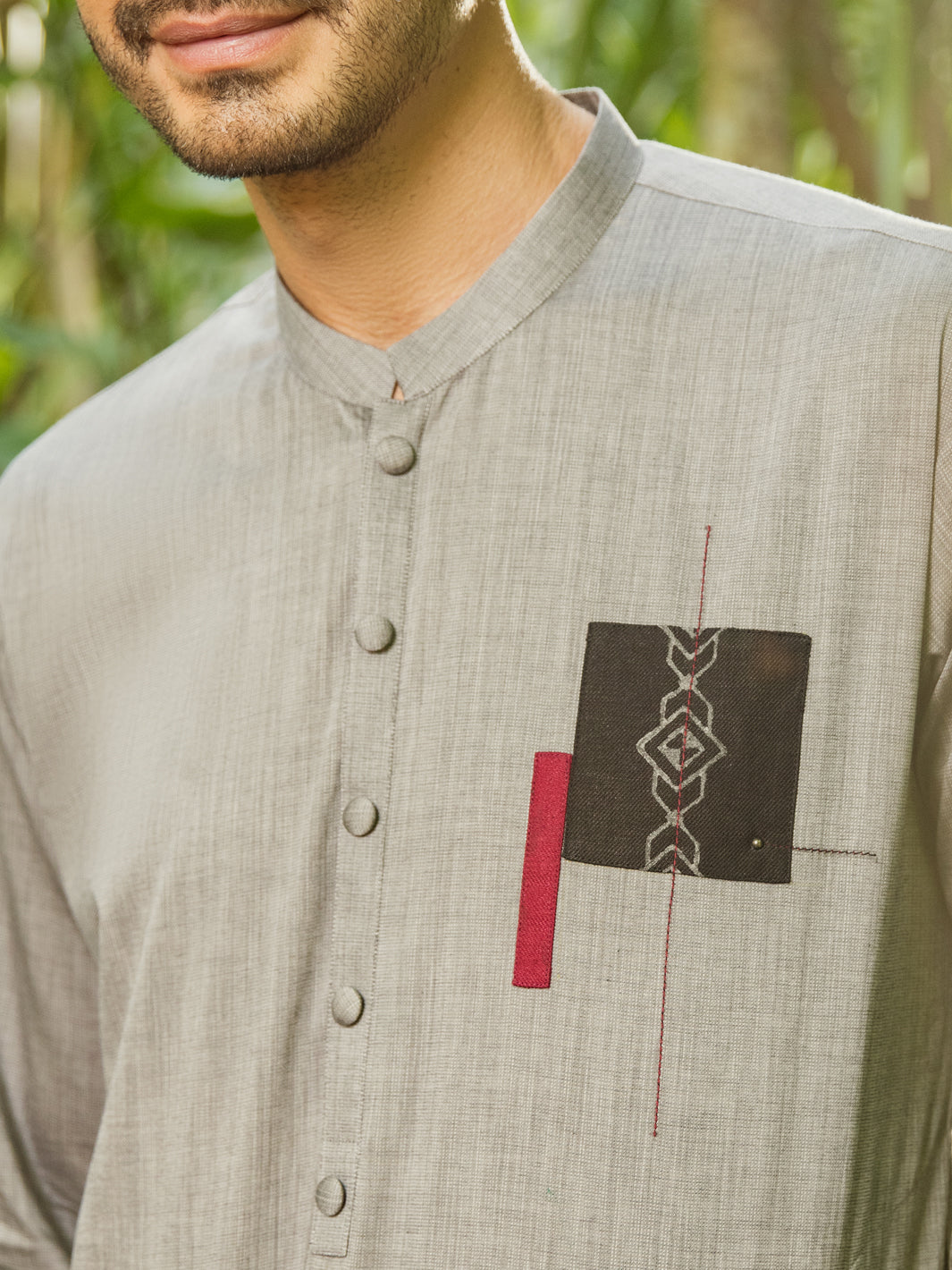 Grey Blended Kurta - AL-K-995
