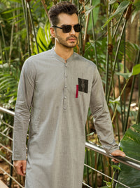 Grey Blended Kurta - AL-K-995