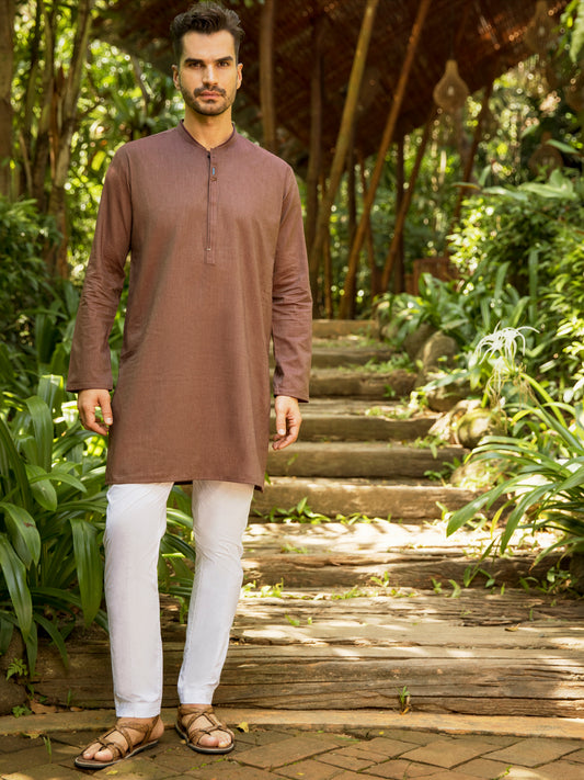 Maroon Cotton Kurta - AL-K-999