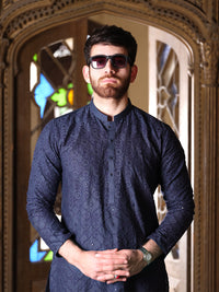 Blue Blended Formal Kurta - AL-K-SP-030
