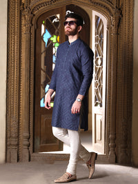 Blue Blended Formal Kurta - AL-K-SP-030
