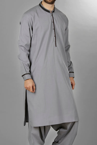 Grey Kameez Shalwar - AL-KS-2096