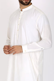 Off White Blended Kameez Shalwar - AL-KS-2395