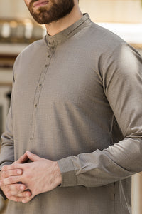 Olive Green Blended Kameez Shalwar - AL-KS-2398