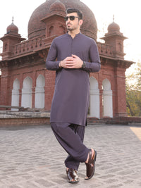Purple Blended Kameez Shalwar - AL-KS-2430
