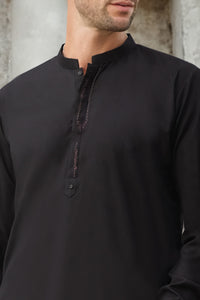 Black Blended Kameez Shalwar - AL-KS-2440