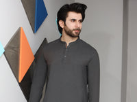 Greyish Green Blended Kurta Pajama - AL-KS-2448
