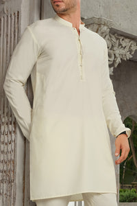 Off White Blended Kurta Pajama - AL-KS-2463