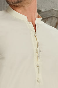 Off White Blended Kurta Pajama - AL-KS-2463