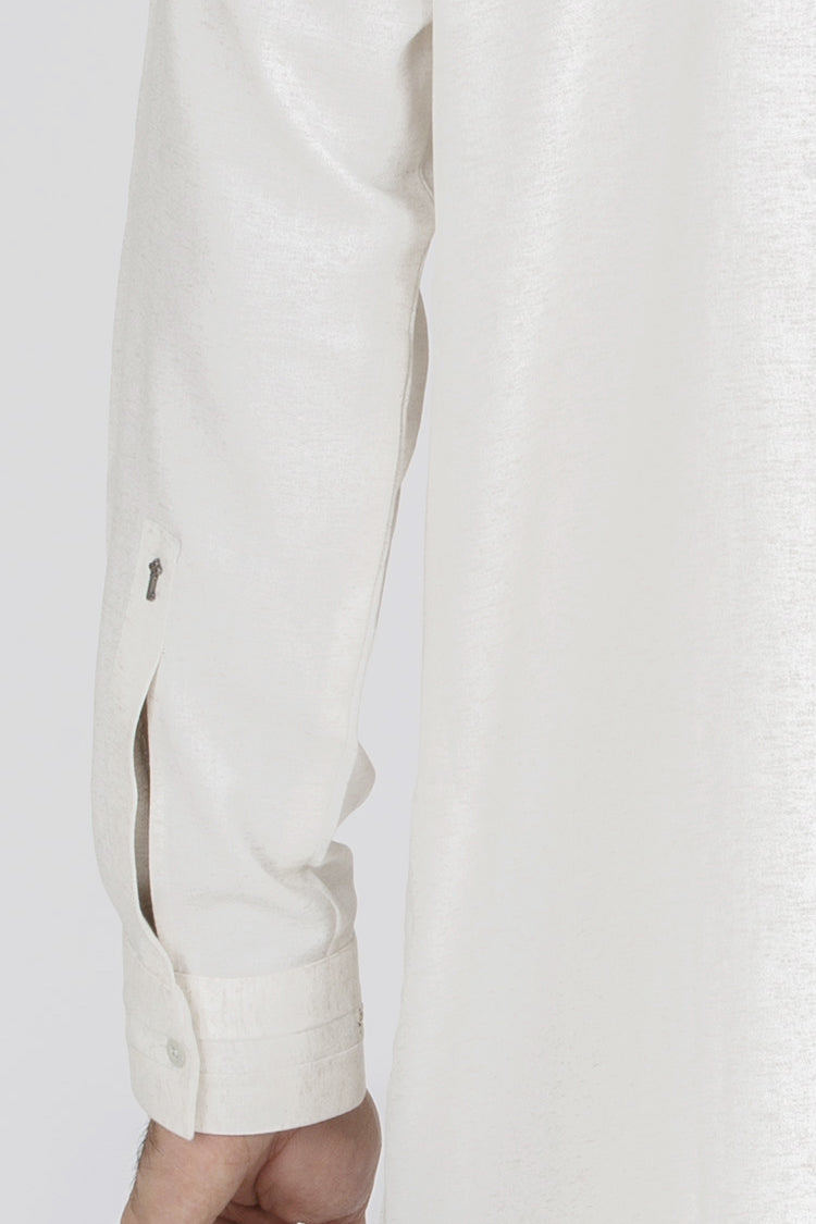 White Blended Kameez Shalwar - AL-KS-2467
