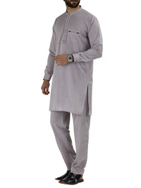 Grey Blended Kurta Pajama - AL-KS-2473
