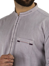 Grey Blended Kurta Pajama - AL-KS-2473