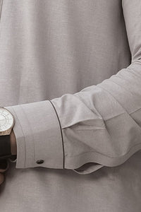 Light Grey Blended Kameez Shalwar - AL-KS-2480-R1