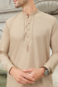Fawn Blended Kameez Shalwar - AL-KS-2487