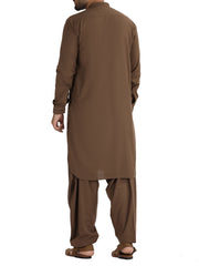 Brown Blended Kameez Shalwar - AL-KS-2491