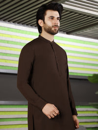 Brown Blended Kameez Shalwar - AL-KS-2494