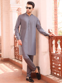 Grey Cotton Kurta Trouser - AL-KS-2509