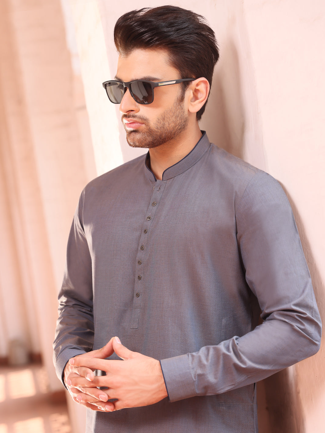 Grey Cotton Kurta Trouser - AL-KS-2509