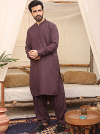 Purple Blended Kameez Shalwar - AL-KS-2541