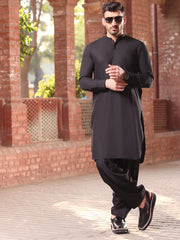 Black Blended Kameez Shalwar - AL-KS-2543