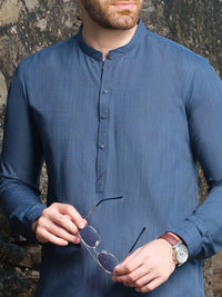 Blue Blended Kameez Shalwar - AL-KS-2544