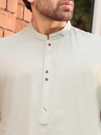 Light Green Cotton Kameez Shalwar - AL-KS-2551