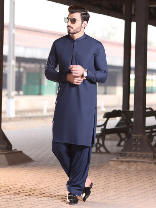 Blue Blended Kameez Shalwar - AL-KS-2573