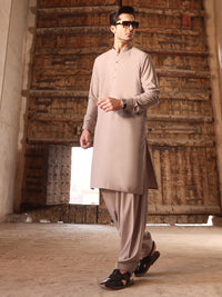 Light Gray Blended Kameez Shalwar - AL-KS-2574