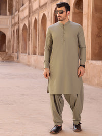 Grey Blended Kameez Shalwar - AL-KS-2578