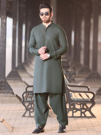 Green Blended Kameez Shalwar - AL-KS-2586