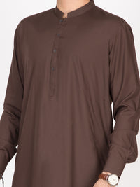 Brown Blended Kameez Shalwar - AL-KS-2588