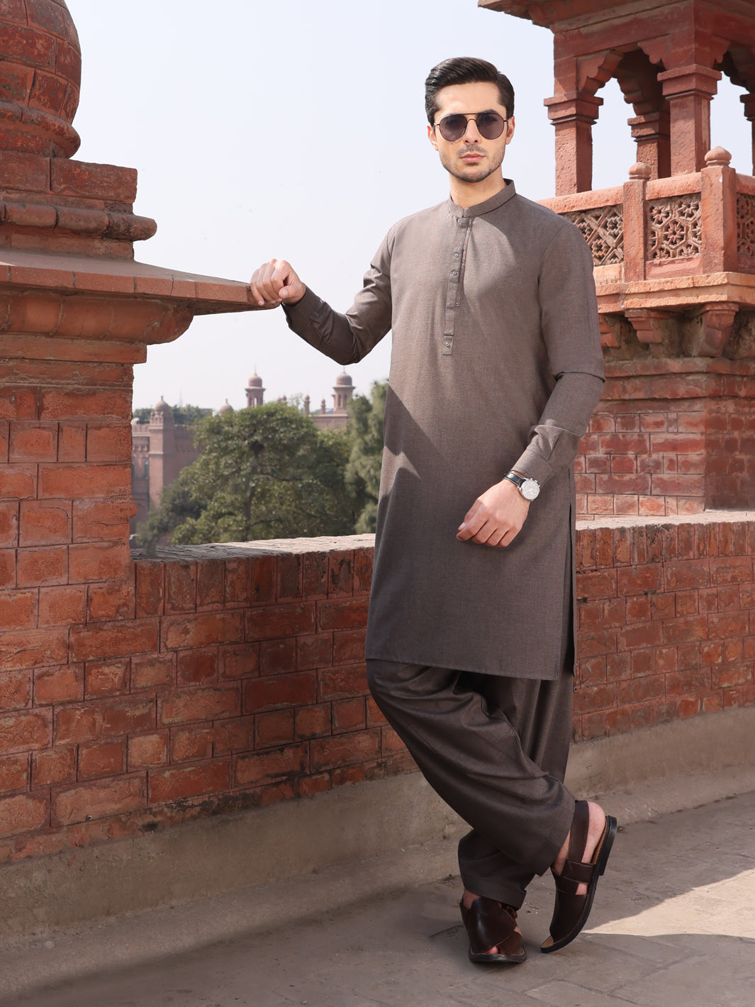 Grey Blended Kameez Shalwar - AL-KS-2589