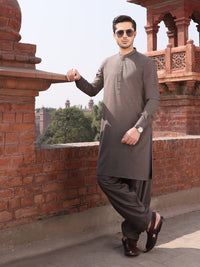 Grey Blended Kameez Shalwar - AL-KS-2589