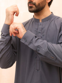 Grey Blended Kameez Shalwar - AL-KS-2591A