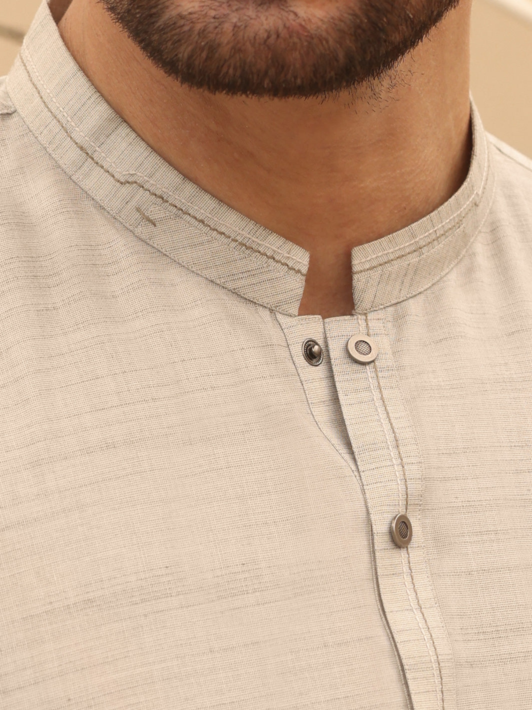 Light Grey Blended Kameez Shalwar - AL-KS-2621