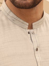 Light Grey Blended Kameez Shalwar - AL-KS-2621