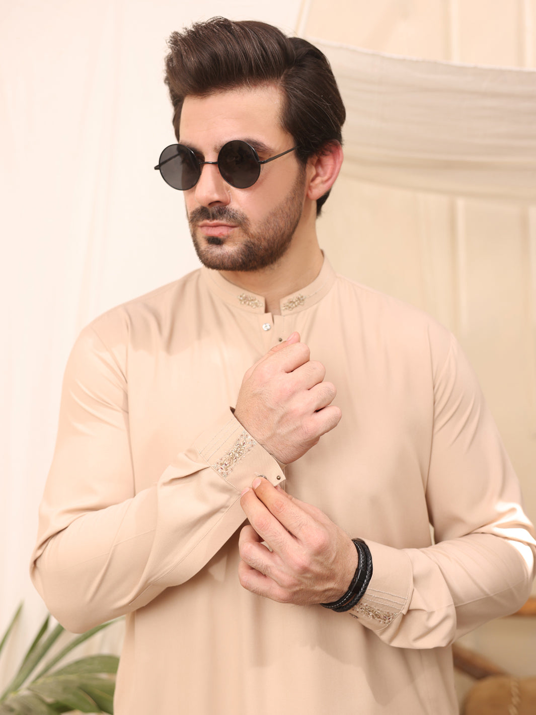 Beige Kurta Shalwar - AL-KS-2618