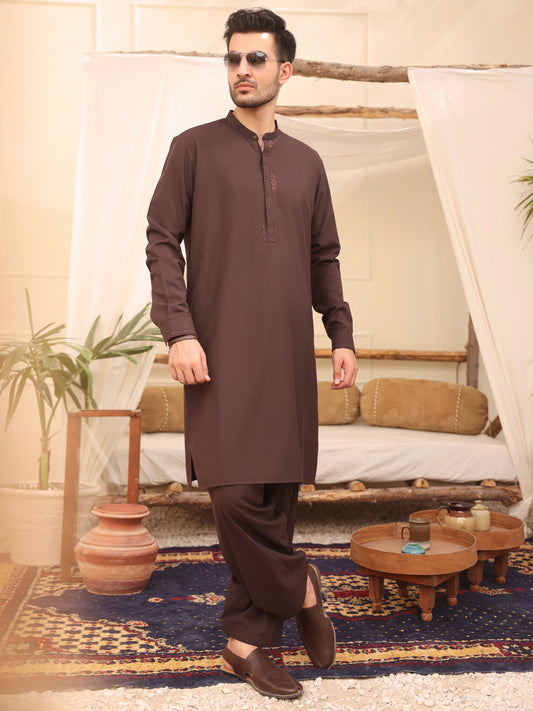 Brown Kurta Shalwar - AL-KS-2620