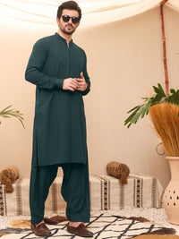 Green Blended Kameez Shalwar - AL-KS-2622