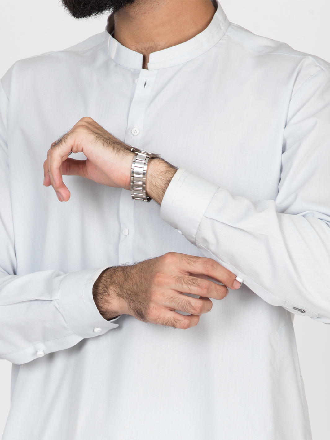 Light Blue Blended Kameez Shalwar - AL-KS-2629