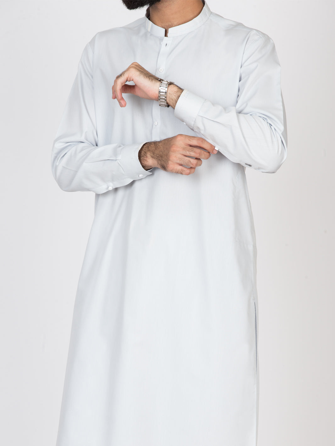 Light Blue Blended Kameez Shalwar - AL-KS-2629