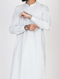 Light Blue Blended Kameez Shalwar - AL-KS-2629