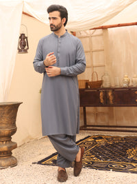 Grey Blended Kameez Shalwar - AL-KS-2631