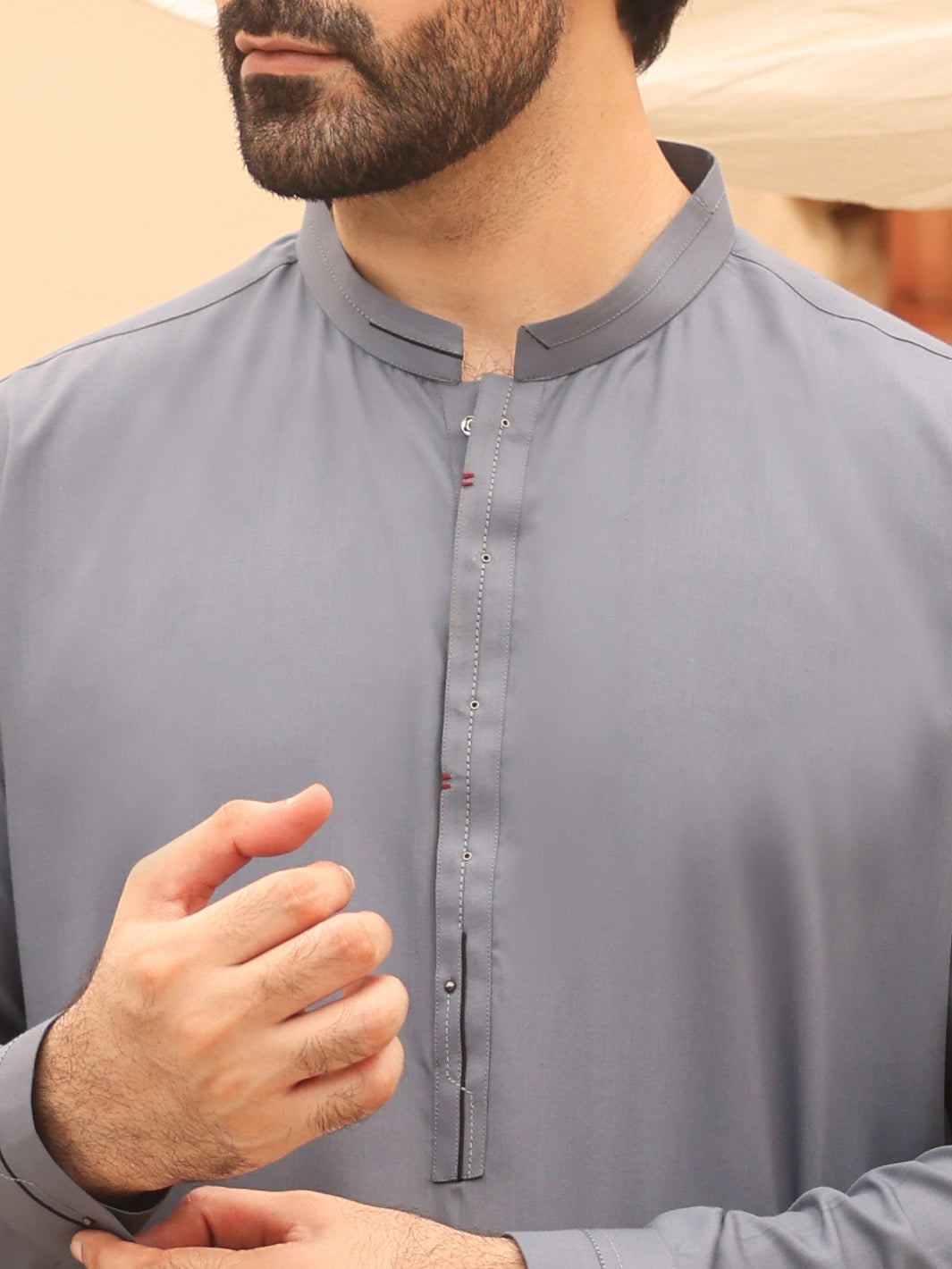 Grey Blended Kameez Shalwar - AL-KS-2631