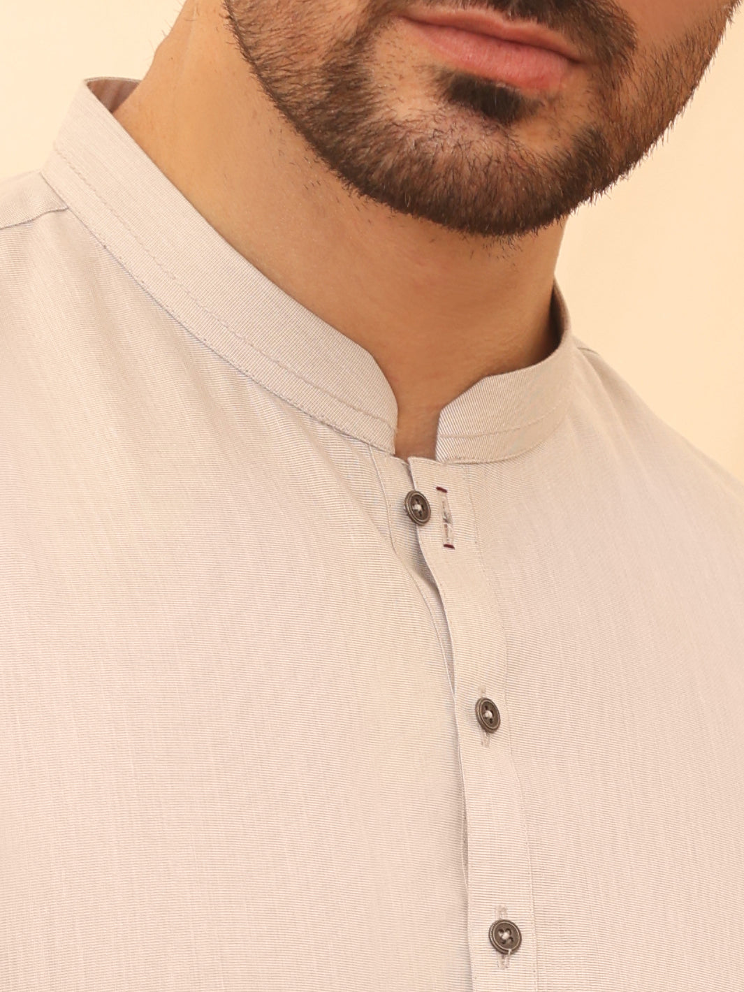 Light Grey Blended Kameez Shalwar - AL-KS-2635