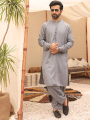 Grey Blended Kameez Shalwar - AL-KS-2640