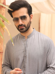 Grey Blended Kameez Shalwar - AL-KS-2640