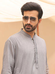 Grey Blended Kameez Shalwar - AL-KS-2640